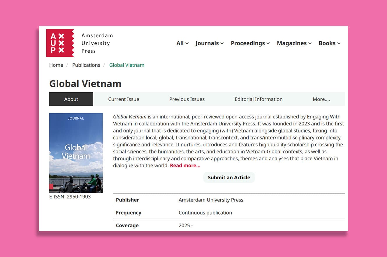 You are currently viewing Announcing a New (Free) Open-Access Journal: Global Vietnam